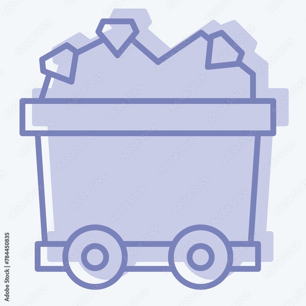 Icon Mining Cart. related to Mining symbol. two tone style. simple design editable. simple illustration