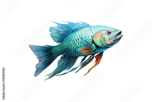Parrot Fish on transparent background.