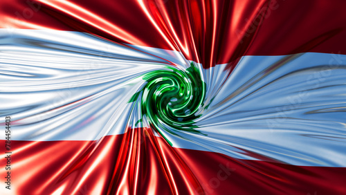 Lebanese Flag Vortex - A Spiraling Dance of National Colors and Cedar Tree