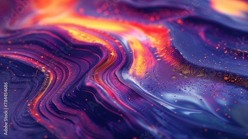 Close up view of a liquid painting