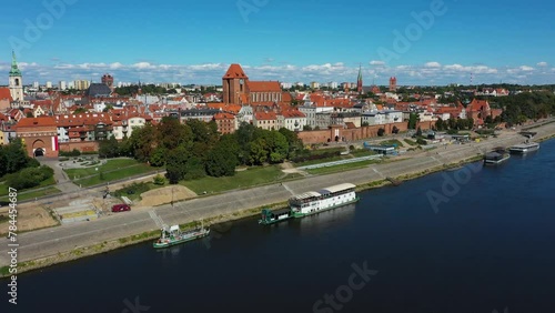 Promenade Over The Vistula River Torun Promenada Nad Wisla Aerial View Poland photo