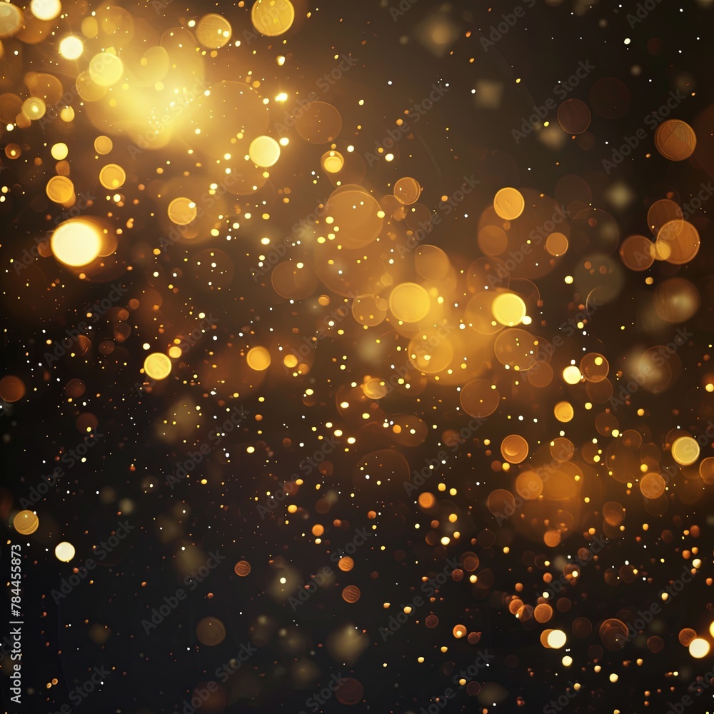 golden sparkling lights Festive background with texture. bokeh and shooting stars. generative ai