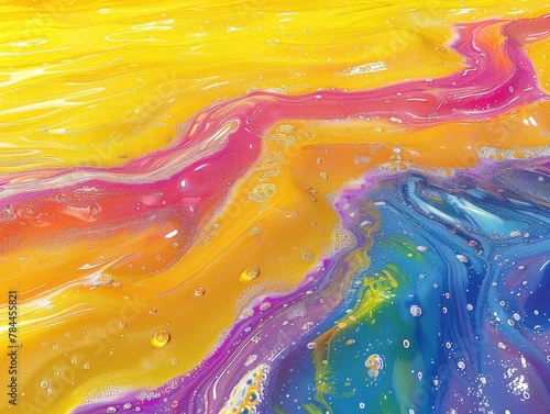 Close up view of a fluid painting
