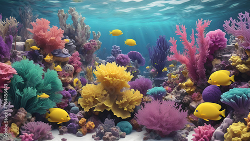 Wonderful and beautiful underwater world with corals and tropical   © Creative