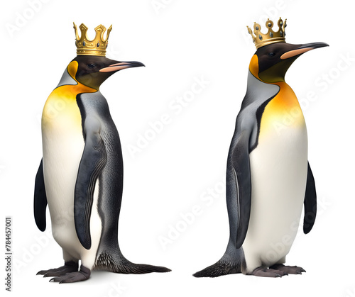 A king penguins with the crown. Bird portrait.	