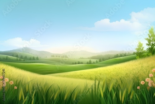 green field and blue sky made by midjourney © 수영 김
