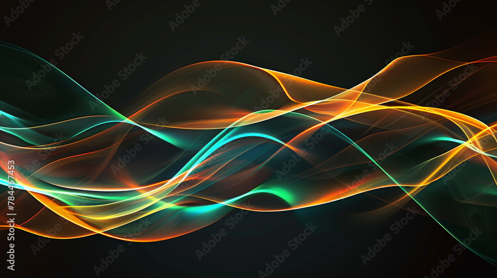 Naklejka premium Luminous Rhapsody: Abstract Light Symphony. Generative AI