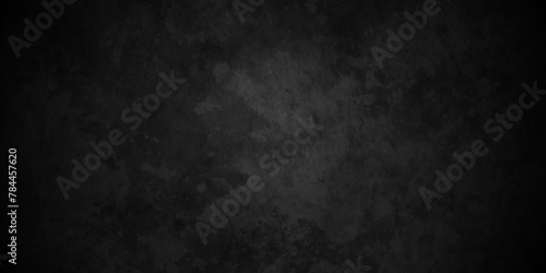 Dark black wall grunge textured concrete backdrop background. Panorama dark grey black slate gradient background or texture. Vector black concrete texture. Stone wall background. © MdLothfor