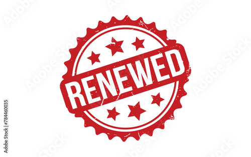 Renewed Stamp. Red Renewed Rubber grunge Stamp
