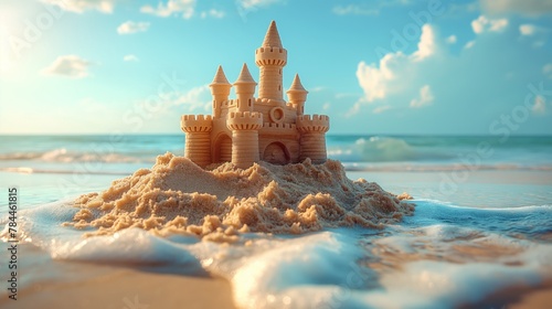 sandcastle on a beach photo