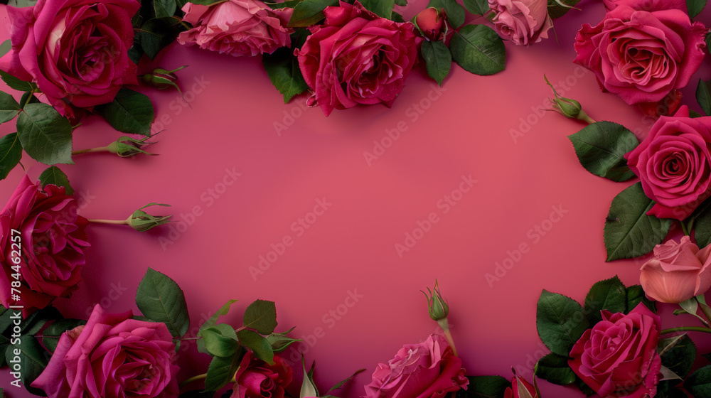 rose petals frame