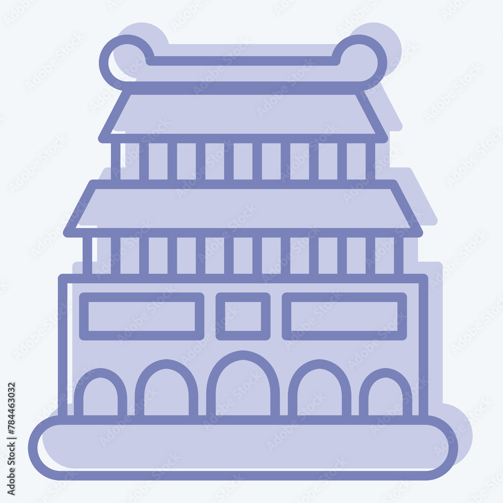 Icon Beijing. related to Capital symbol. two tone style. simple design editable. simple illustration Icon Beijing. related to Capital symbol. two tone style. simple design editable. simple illustration