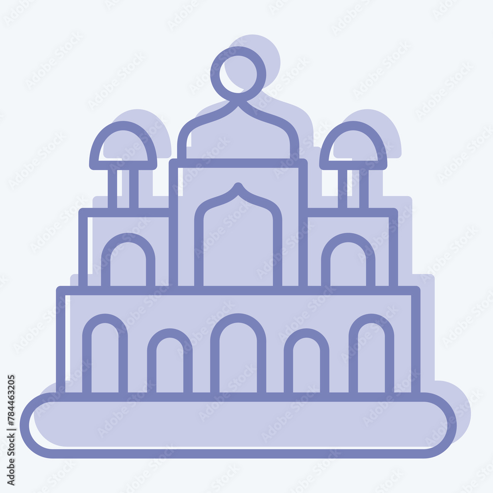 Icon New Delhi. related to Capital symbol. two tone style. simple design editable. simple illustration Icon New Delhi. related to Capital symbol. two tone style. simple design editable. simple illustration
