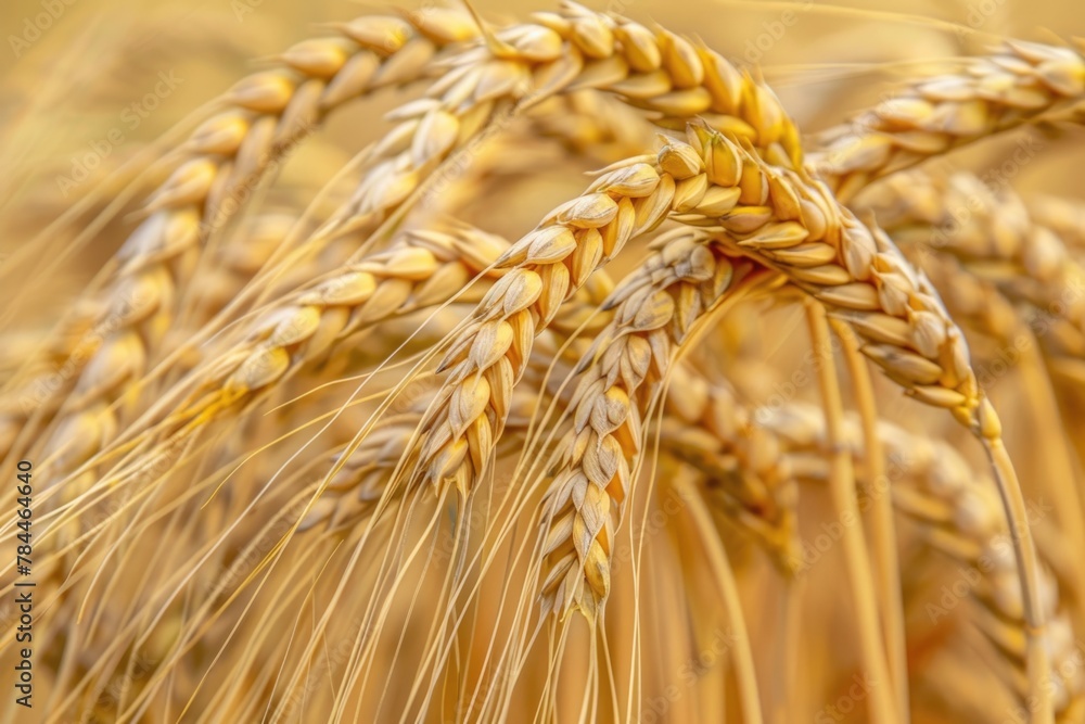 Detailed view of a bunch of wheat, ideal for agricultural concepts Detailed view of a bunch of wheat, ideal for agricultural concepts