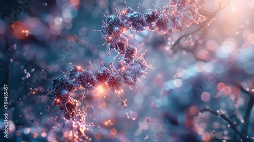 Biotechnological engineering offers a glimpse into the hidden realms of cellular machinery and genetic code, soft shadowns photo