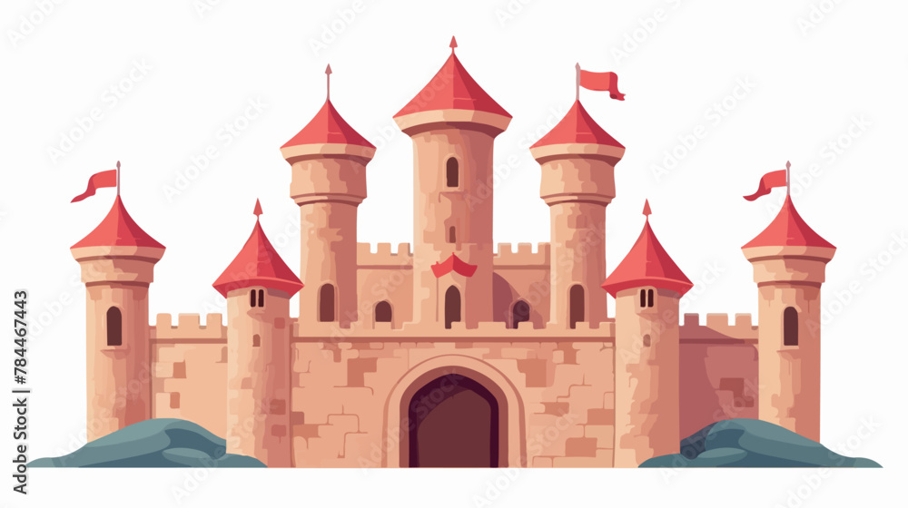 Old castle icon. Cartoon illustration of castle vector