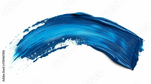 blue paint brush with paint, stroke of blue paint, isolated