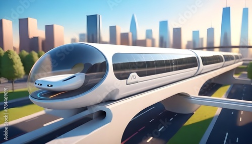 high-speed hyperloop transit network, futuristic train