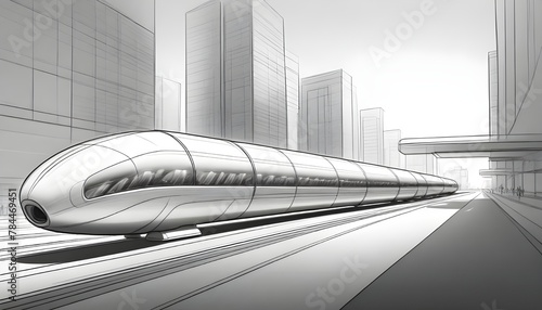 high-speed hyperloop transit network, futuristic train