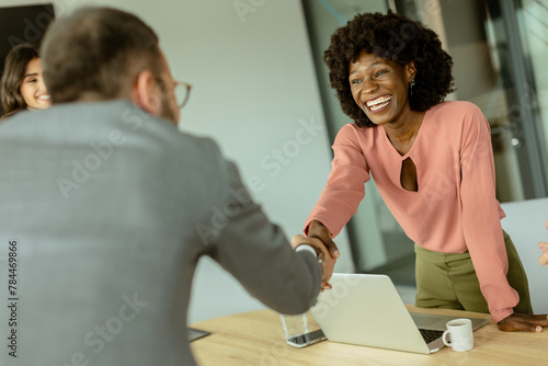 Jubilant business professio...
