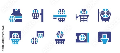 Basketball icon set. Duotone color. Vector illustration. Containing basketball, victory.