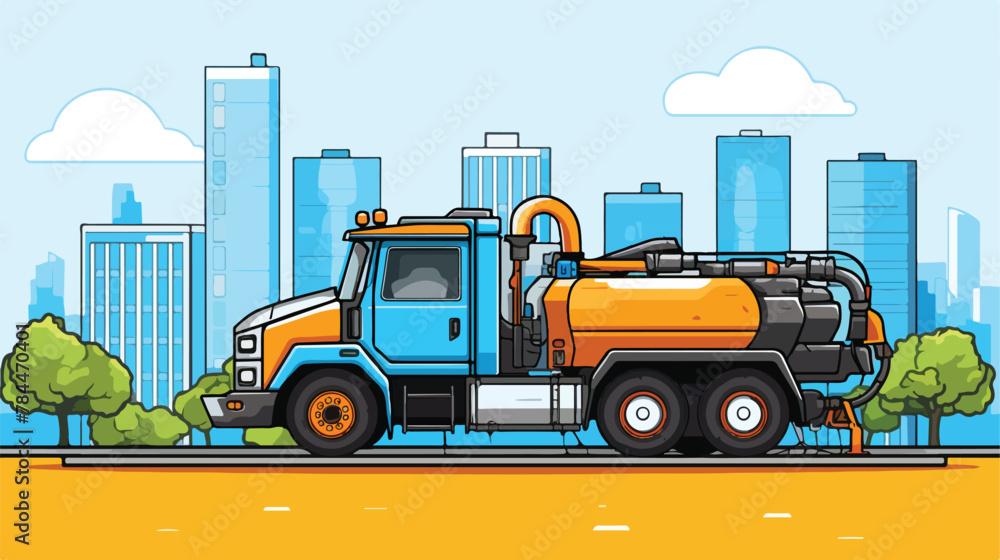 Outline .. 2d flat cartoon vactor illustration isolated