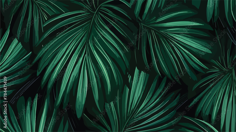 Palm Seamless Pattern. Exotic Leaves. Tropic Summer - obrazy, fototapety, plakaty 