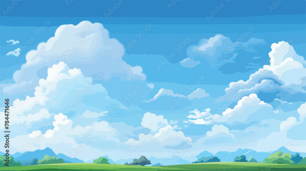 Panorama blue sky and white clouds on daytime background