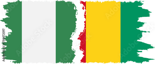 Free Download Guinea and Nigeria   grunge flags connection vector - GFXLoad