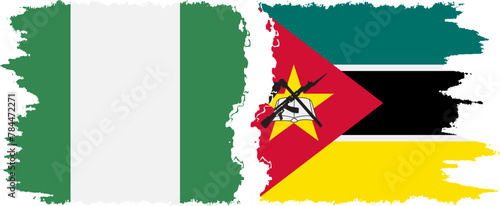 Free Download Mozambique and Nigeria grunge flags connection vector - GFXLoad