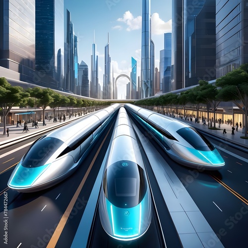high-speed hyperloop transit network, futuristic train