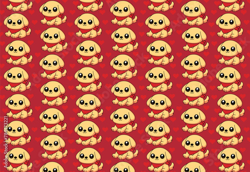 Puppy dog, dog, with scarf around its neck, pattern in pet theme