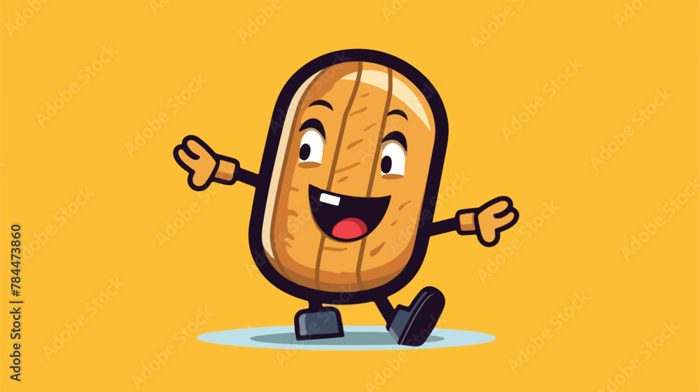 Peanut cartoon mascot characters Illustration 2d flat
