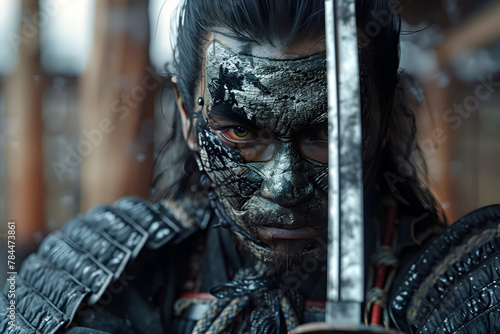 Cursed Samurai Warrior Battles Supernatural Fate in Cinematic Shadows