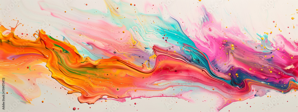 abstract fluid art, colorful  liquid paint flow background