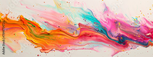 abstract fluid art, colorful liquid paint flow background