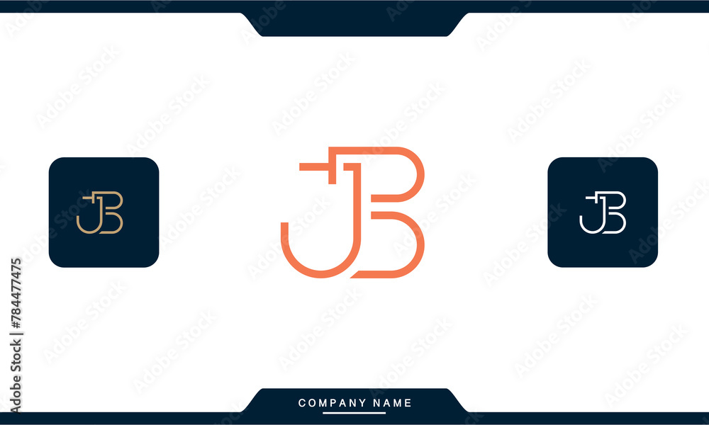 JB, BJ, J, B, Abstract Letters Logo Monogram JB, BJ, J, B, Abstract Letters Logo Monogram