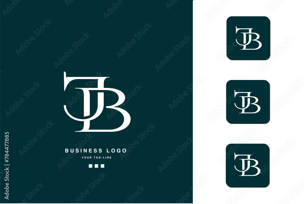 JB, BJ, J, B, Abstract Letters Logo Monogram JB, BJ, J, B, Abstract Letters Logo Monogram