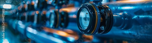 Close up of pressure gauges on an industrial machine photo