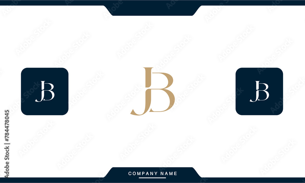 JB, BJ, J, B, Abstract Letters Logo Monogram JB, BJ, J, B, Abstract Letters Logo Monogram