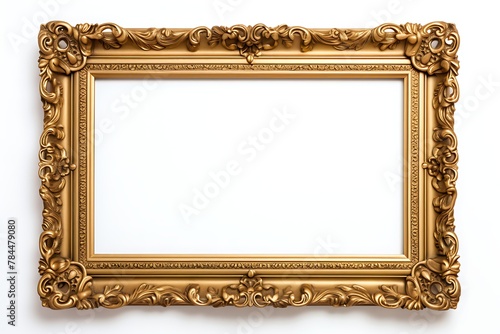 Golden frame on a white background