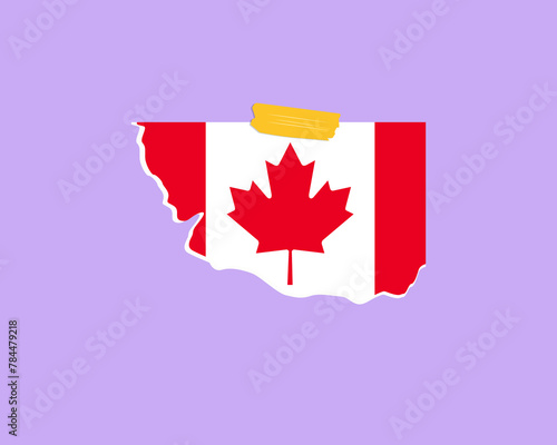 Canada flag paper texture, single-piece element, vector design