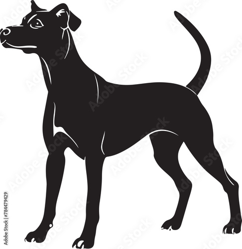  Flat design dog  silhouette illustration animal vector