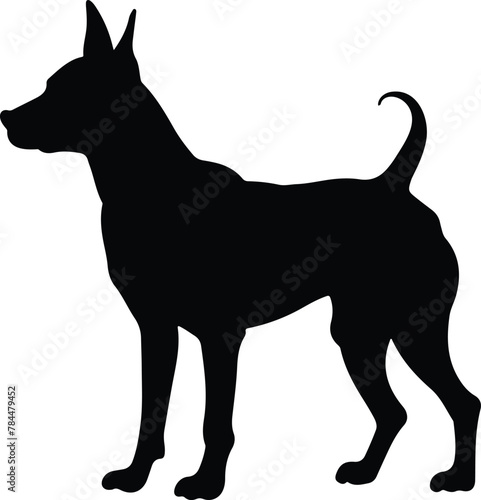  Flat design dog  silhouette illustration animal vector