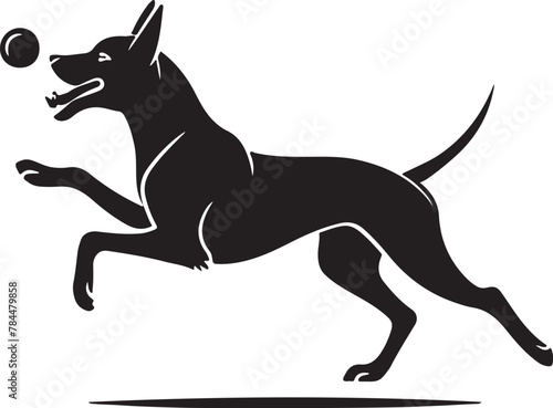  Flat design dog  silhouette illustration animal vector