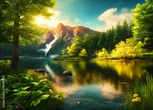 Latest Beautiful Nature Background Image With AI Generated 