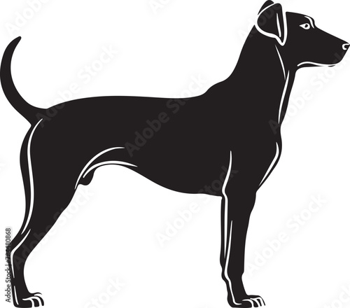  Flat design dog  silhouette illustration animal vector