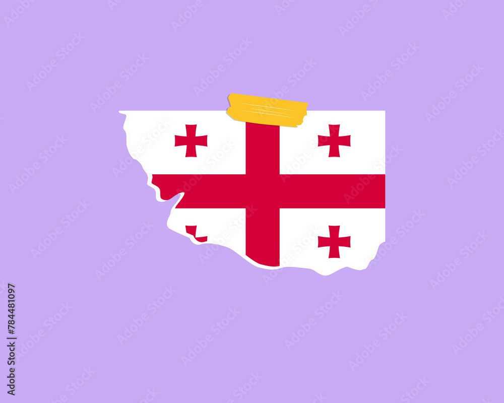 Georgia flag paper texture, single-piece element, vector design