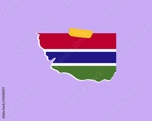 Gambia flag paper texture  single-piece element  vector design