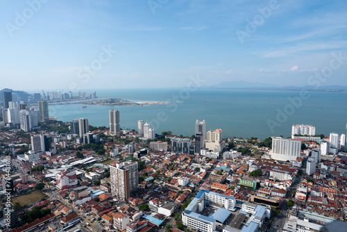 View the City of Georgetown on Penang Island in Malaysia Southeast Asia
